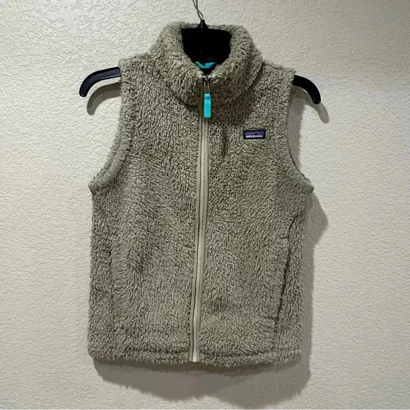Patagonia Girls Los Gatos Vest Khaki Fleece Sz XL 14 Polyester Sty65490, - Picture 1 of 16